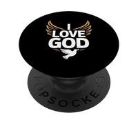 I Love God Spiritual Devotion Wings Dove PopSockets Adhesive PopGrip