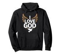 I Love God Spiritual Devotion Wings Dove Pullover Hoodie