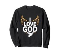 I Love God Spiritual Devotion Wings Dove Sweatshirt