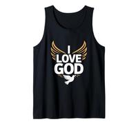 I Love God Spiritual Devotion Wings Dove Tank Top