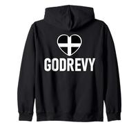 I Love Godrevy Cornwall Flag Heart Saint Piran Cornish Zip Hoodie