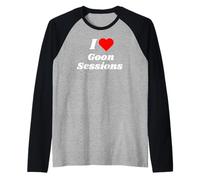 I Love Goon Sessions with a red Heart Raglan Baseball Tee