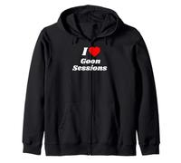 I love Goon Sessions with a red heart Zip Hoodie