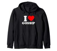 I Love Gossip Funny Gag Iconic Slogan Y2K 90s Cute 2000s Zip Hoodie