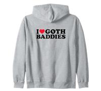 I Love Goth Buddies Alt Aesthetic Zip Hoodie