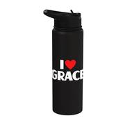 I Love Grace - I Heart Grace Stainless Steel Insulated Water Bottle