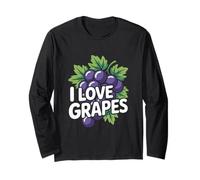 I Love Grapes Grape Fruit Bunch Vineyard Wine Long Sleeve T-Shirt