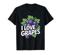 I Love Grapes Grape Fruit Bunch Vineyard Wine T-Shirt