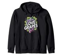 I Love Grapes Grape Lover Fruit Vine Vineyard Zip Hoodie
