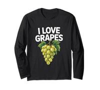 I Love Grapes Green Grapes Fruit Vineyard Lover Long Sleeve T-Shirt