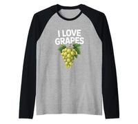 I Love Grapes Green Grapes Fruit Vineyard Lover Raglan Baseball Tee