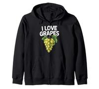 I Love Grapes Green Grapes Fruit Vineyard Lover Zip Hoodie