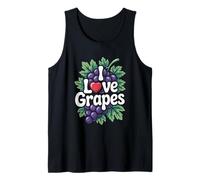 I Love Grapes Purple Grapevine Fruit Vine Leaves Tank Top