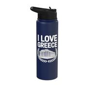 I Love Greece Ancient Architecture Lover Stainless Steel Insulated Water Bottle