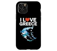 I Love Greece Map Parthenon Heart Case for iPhone 11 Pro