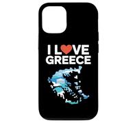 I Love Greece Map Parthenon Heart Case for iPhone 12/12 Pro
