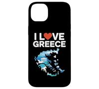 I Love Greece Map Parthenon Heart Case for iPhone 14 Plus