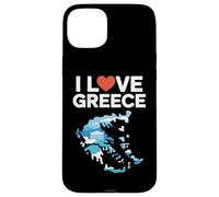 I Love Greece Map Parthenon Heart Case for iPhone 15 Plus