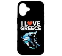 I Love Greece Map Parthenon Heart Case for iPhone 16
