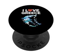 I Love Greece Map Parthenon Heart PopSockets Adhesive PopGrip