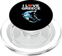 I Love Greece Map Parthenon Heart PopSockets PopGrip for MagSafe