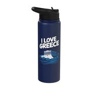 I Love Greece Parthenon Lover Tribute Stainless Steel Insulated Water Bottle
