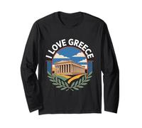 I Love Greece Parthenon Scenic Charm Long Sleeve T-Shirt