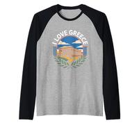 I Love Greece Parthenon Scenic Charm Raglan Baseball Tee