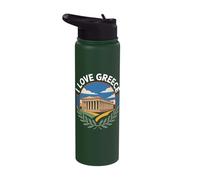 I Love Greece Parthenon Scenic Charm Stainless Steel Insulated Water Bottle