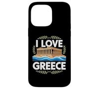 I Love Greece Parthenon Sea Waves Travel Case for iPhone 14 Pro Max