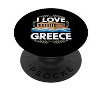 I Love Greece Parthenon Sea Waves Travel PopSockets Adhesive PopGrip