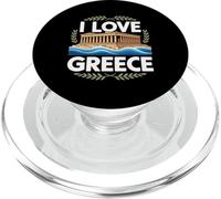 I Love Greece Parthenon Sea Waves Travel PopSockets PopGrip for MagSafe