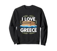 I Love Greece Parthenon Sea Waves Travel Sweatshirt