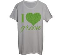 I Love Green Heart Made Out of Little Leaves I Love Nature Men's T-Shirt bnft Grey X-Large