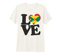 I Love Grenada Flag Heart Patriotic Travel Premium T-Shirt