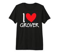 I Love Grover Name Personalized Men Guy BFF Friend Heart Premium T-Shirt