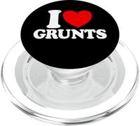 I Love Grunts Red Heart Funny Grunt PopSockets PopGrip for MagSafe