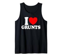 I Love Grunts Red Heart Funny Grunt Tank Top