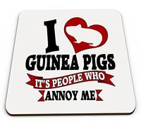 I Love Guinea Pigs It's People That Annoy Me Funny Novelty Glossy Mug Coaster