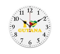 I Love Guyanais Round Clocks Silent Electronic Wall Clock Colorful Quartz Clocks For Kitchen Classroom School 25Cm