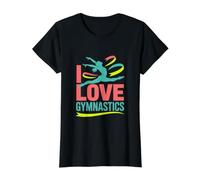 I Love Gymnastics Passionate Expression Value Graphic T-Shirt, Women, Black, S