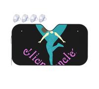 I Love Gymnastics Print Car Windshield Sun Shade for Car Truck SUVs, Aluminum Foil Auto Front Window Sun Visor Sun Heat Protection Sunshade with 2 holes, S