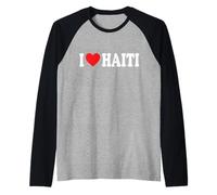 I Love Haiti Raglan Baseball Tee