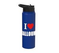 I Love Halloumi Hellim Goat Cheese Stainless Steel Insulated Water Bottle