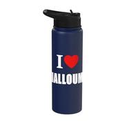 I Love Halloumi Hellim Goat Cheese Stainless Steel Insulated Water Bottle