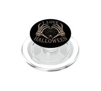 I Love Halloween Skeleton Heart Spider Bones PopSockets PopGrip for MagSafe