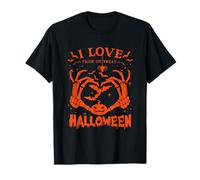 I Love Halloween Spooky Pumpkin Creepy Skeleton Graveyard T-Shirt