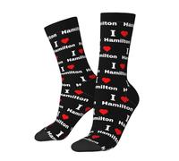 I Love Hamilton Women Men Walking Socks Breathable Hiking Socks Super Soft Warmer Sock For Sport Outdoor Running