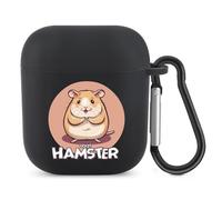 I Love Hamster Bluetooth Headset Cover Earbuds Case TPU Headphone Protective Compatible with Airpods 1/2 Black-Color