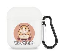 I Love Hamster Bluetooth Headset Cover Earbuds Case TPU Headphone Protective Compatible with Airpods 1/2 White-Color